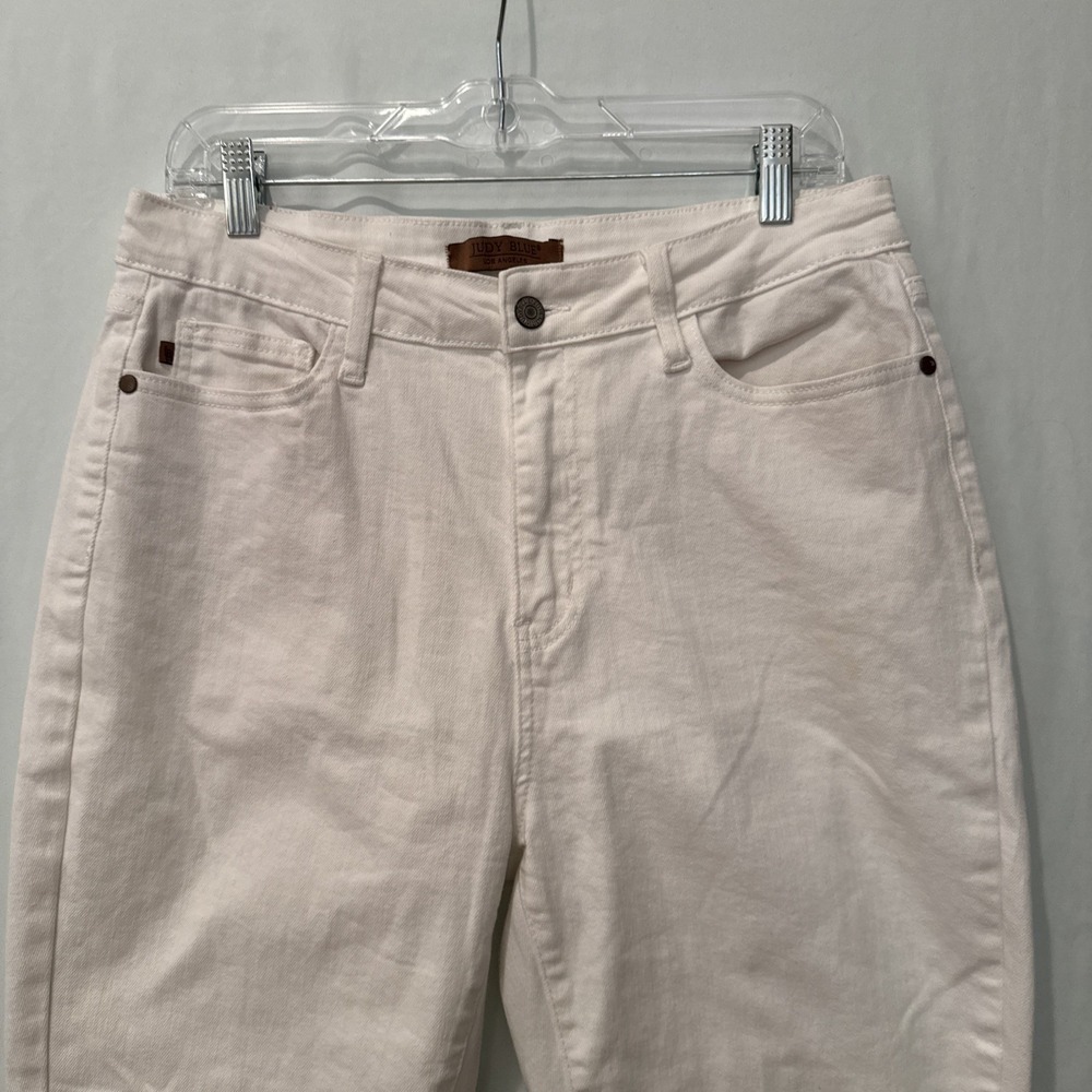 Judy Blue Boyfriend Fit Jeans Sz 13/31 White Stretch Straight Leg